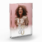 フィフティ&ファブラス50誕生日 エレガント モダン フォトブロック (左)