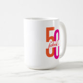 フィフティ&ファブラス50誕生日 カラフル コーヒーマグカップ (正面右)