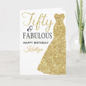 フィフティ&ファブラス50誕生日 カード (正面)