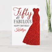 フィフティ&ファブラス50誕生日 カード (正面)
