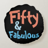 フィフティ&ファブラス50誕生日 ラウンドクッション (裏面)