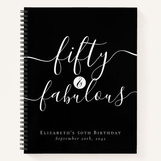 フィフティ&ファブラス50th誕生日ゲストブック ノートブック (正面)