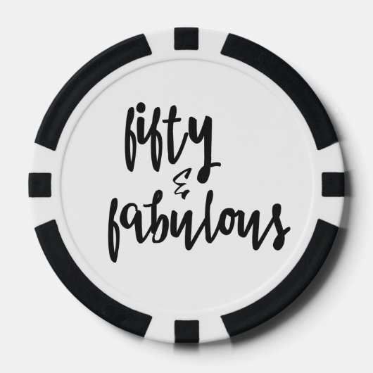 フィフティ&ファブラス – おもしろい50誕生日 ポーカーチップ (正面)