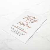 フィフティ&ファブラス |バラ金ゴールド50th Birthday Party 箔招待状 (回転した状態)