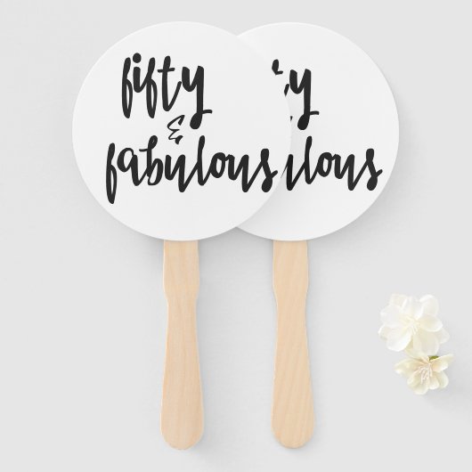フィフティ&ファブラス – 50誕生日 ハンドファン (正面&裏面)