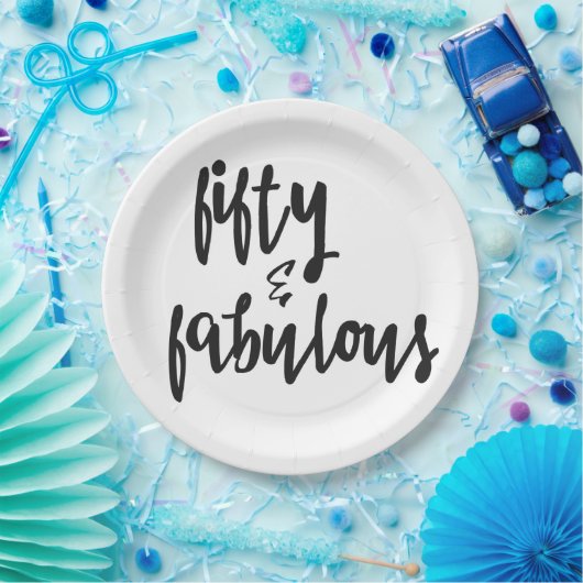 フィフティ&ファブラス – 50th誕生日紙プレート ペーパープレート (パーティー)
