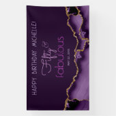 フィフティ&ファブルパープル金ゴールド50誕生日 横断幕 (縦)