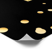 フィフティ&ファブルースブラック&金ゴールドウェルカム誕生日 ポスター (角)