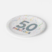 フィフティ&素晴らしいおもしろい紙吹雪ブルータイポグラフィ ペーパープレート (アングル)