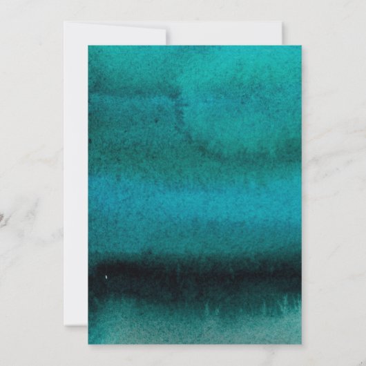 フィフティ&素晴らしいバースデーパーティーティール（緑がかった色）50th招待状 招待状 (裏面)