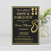フィフティ&素晴らしいブラック金ゴールド誕生日パーティー 招待状 (スタンド正面)