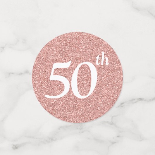 フィフティ&素晴らしいホワイトオンバラ金ゴールドグリッターテーブル コンフェッティ (スモール正面)