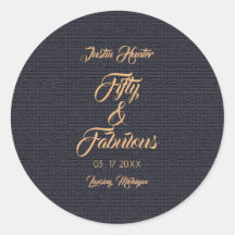フィフティ&素晴らしい誕生日クラシックラウンドスティッカー