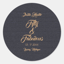 フィフティ&素晴らしい誕生日クラシックラウンドスティッカー ラウンドシール