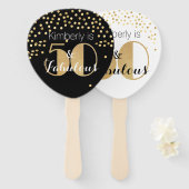 フィフティ&素晴らしい金ゴールド50th誕生日パーティー ハンドファン (正面&裏面)