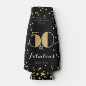 フィフティ&素晴らしい金ゴールド50th誕生日パーティー ボトルクーラー (正面)