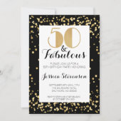 フィフティ&素晴らしい金ゴールド50th誕生日パーティー 招待状 (正面)