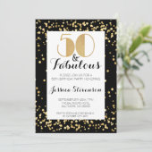 フィフティ&素晴らしい金ゴールド50th誕生日パーティー 招待状 (スタンド正面)