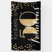 フィフティ&素晴らしい金ゴールド50th誕生日パーティー 横断幕 (縦)