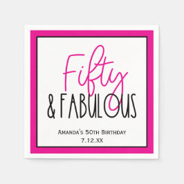 フィフティ&素晴らしい50番目の誕生日とカスタム文字 スタンダードカクテルナプキン