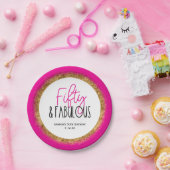 フィフティ&素晴らしい50番目の誕生日とカスタム文字 ペーパープレート (パーティー)