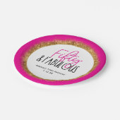 フィフティ&素晴らしい50番目の誕生日とカスタム文字 ペーパープレート (アングル)