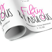 フィフティ&素晴らしい50番目の誕生日とカスタム文字 ラッピングペーパー (ロールコーナー)