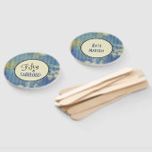 フィフティ&素晴らしい!誕生日アーバンベージュ色 パーソナライズされた ハンドファン (組立なし)