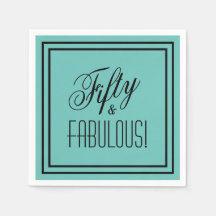 フィフティ&素晴らしい！誕生日ティール（緑がかった色）&ブラック縁ど