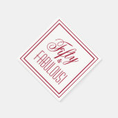 フィフティ&素晴らしい！赤50縁ど番誕生日紙 スタンダードカクテルナプキン (角)