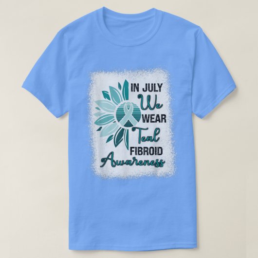 フィブロイド認識度7月We衣服ティール(緑がかった色)リボンサンフ Tシャツ (デザイン正面)