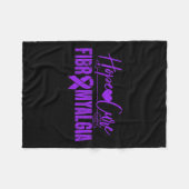 フィブロ認識度ホープ治療線維筋痛線維筋座 フリースブランケット (正面(横))