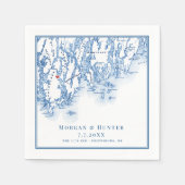 フィプスバーグメインのマップ海軍エレガントな結婚式 スタンダードカクテルナプキン (正面)