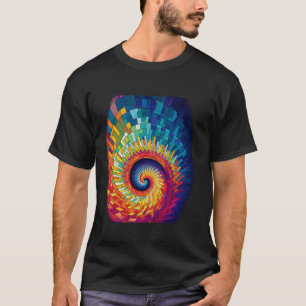 フィボナッカラフルチらせんサイケデリック色背景 Tシャツ
