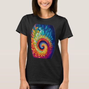 フィボナッカラフルチらせんサイケデリック色背景 Tシャツ