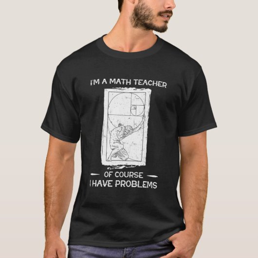 フィボナッチらせん状数数学 Tシャツ (正面)