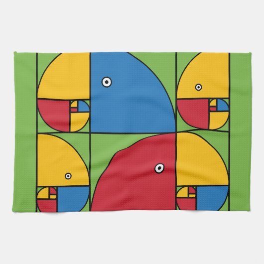 フィボナッチオウム キッチンタオル (横)