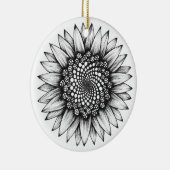 フィボナッチサンフラワーセラミックオーナメント装飾 セラミックオーナメント (右)