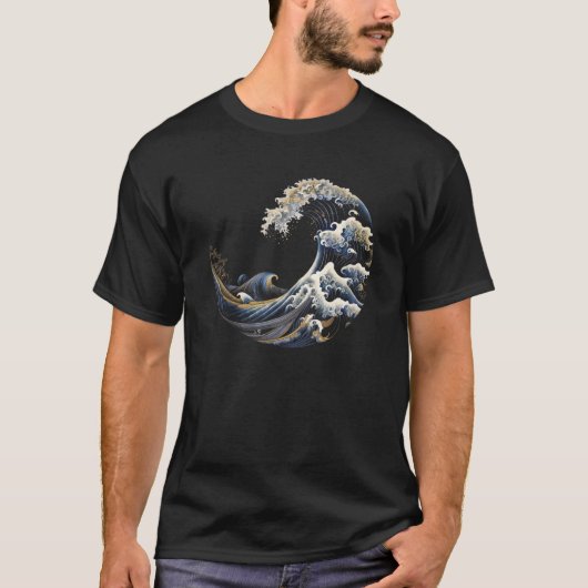 フィボナッチシーケンス神奈川波 Tシャツ (正面)