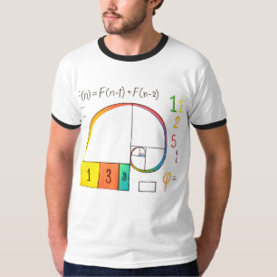 フィボナッチシーケンス&黄金比数学Tシャツ Tシャツ