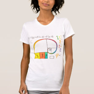 フィボナッチシーケンス&黄金比数学Tシャツ Tシャツ