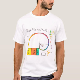 フィボナッチシーケンス&黄金比数学Tシャツ Tシャツ