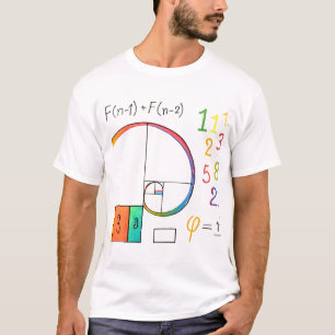 フィボナッチシーケンス&黄金比数学Tシャツ Tシャツ