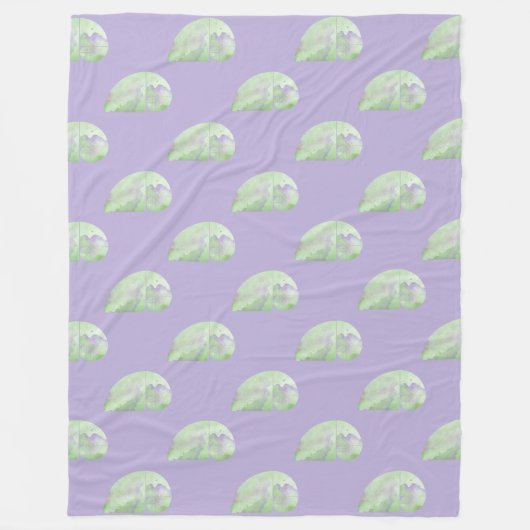 フィボナッチスパイラルエレファント – 黄金比3 フリースブランケット (正面)