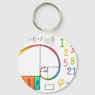 フィボナッチスパイラルキーチェーン キーホルダー