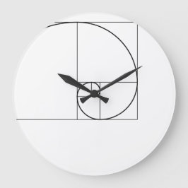 フィボナッチスパイラルゴールデン比 ラージ壁時計