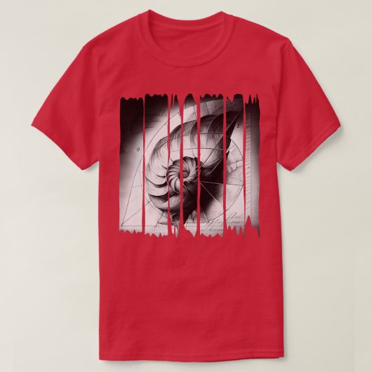 フィボナッチスパイラル Tシャツ (デザイン正面)