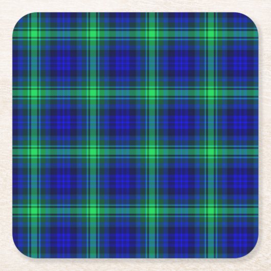 フィボナッチ最初格子縞 スクエアペーパーコースター (正面)