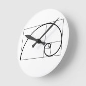 フィボナッチ比 ラウンド壁時計 (傾斜)