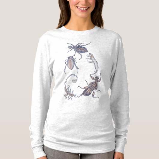 フィボナッチ淡水虫スパイラル Tシャツ (正面)